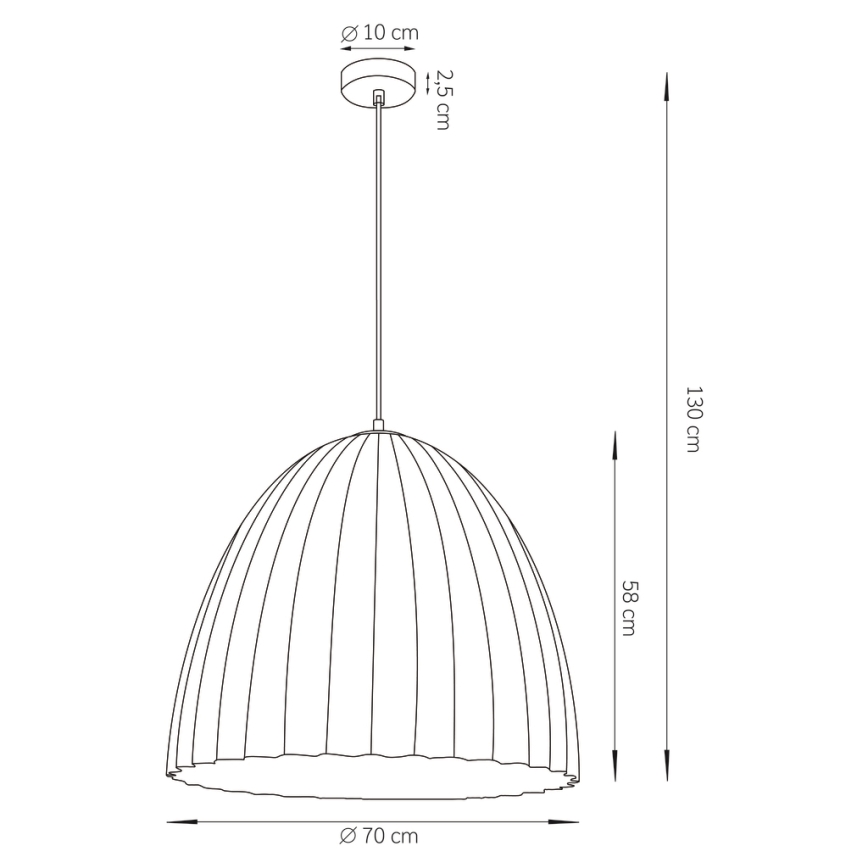 Luster na sajli TELMA 1xE27/60W/230V pr. 70 cm smeđa/zlatna