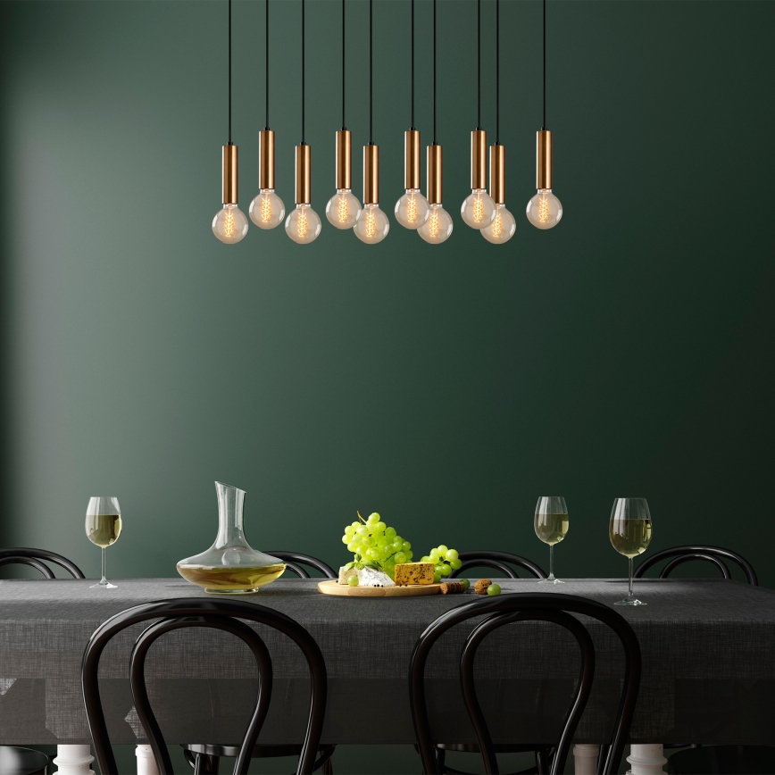 Luster na sajli TEMPO 10xE27/40W/230V zlatni