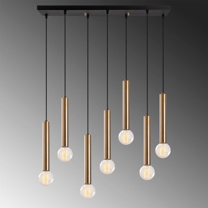 Luster na sajli TEMPO 7xE27/40W/230V zlatni