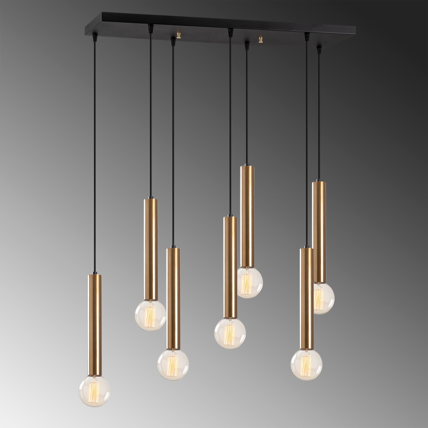 Luster na sajli TEMPO 7xE27/40W/230V zlatni