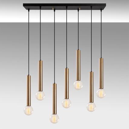 Luster na sajli TEMPO 7xE27/40W/230V zlatni