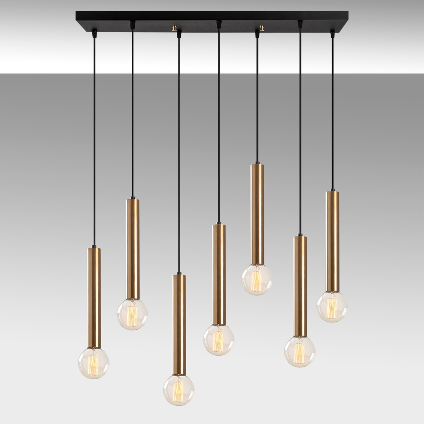 Luster na sajli TEMPO 7xE27/40W/230V zlatni