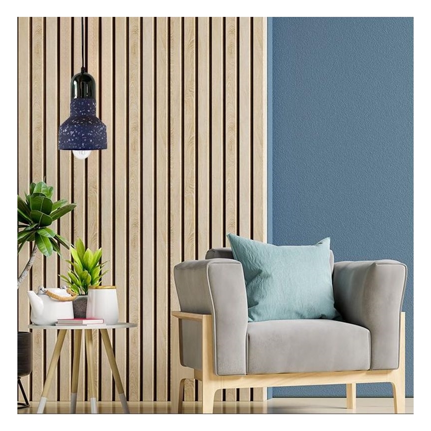 Luster na sajli TERRAZZO 1xE27/60W/230V pr. 12 cm crna