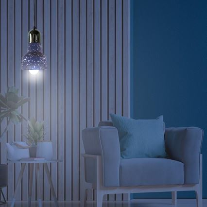 Luster na sajli TERRAZZO 1xE27/60W/230V pr. 12 cm crna