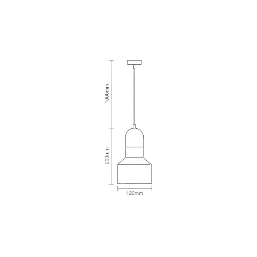 Luster na sajli TERRAZZO 1xE27/60W/230V pr. 12 cm crna