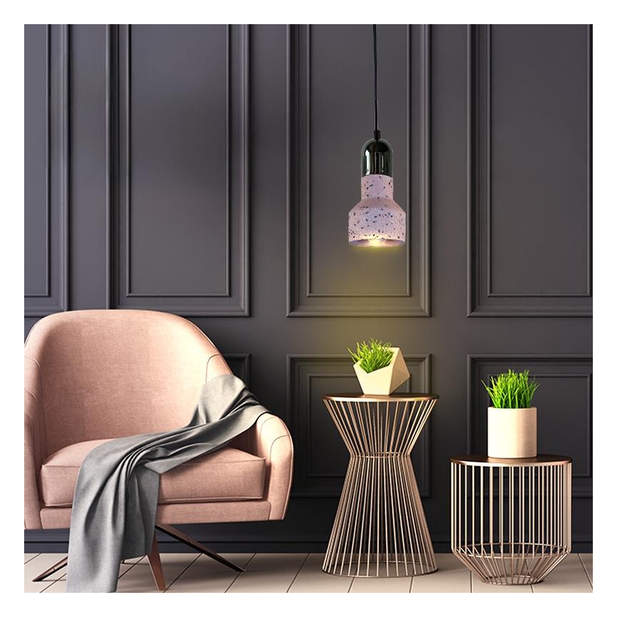 Luster na sajli TERRAZZO 1xE27/60W/230V pr. 12 cm crvena