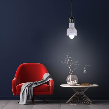 Luster na sajli TERRAZZO 1xE27/60W/230V pr. 12 cm krem