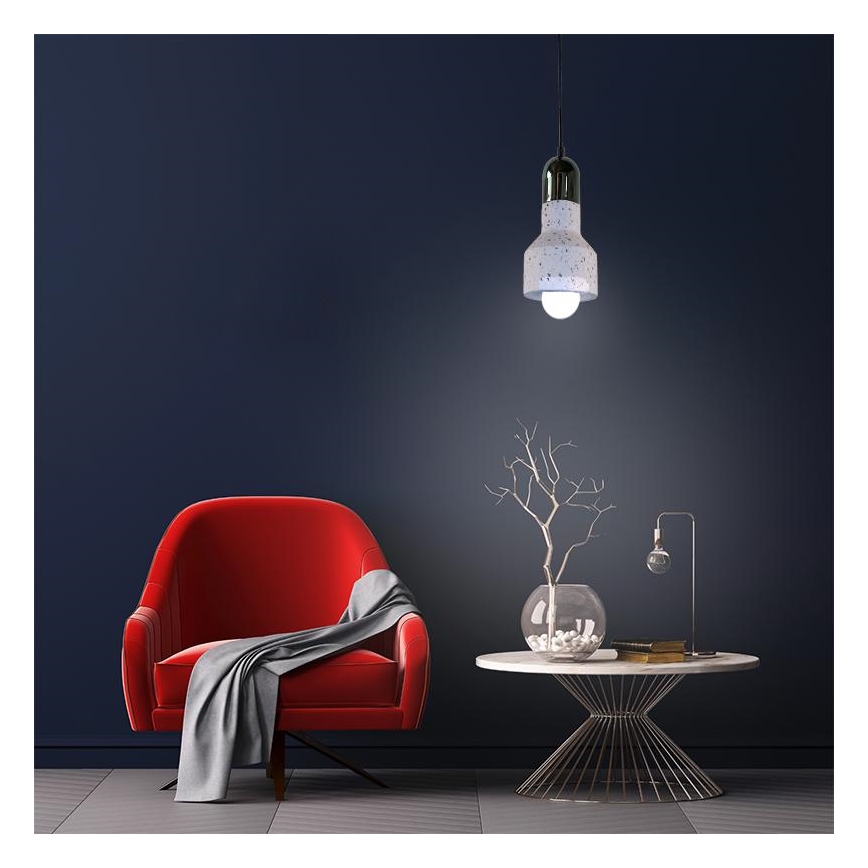 Luster na sajli TERRAZZO 1xE27/60W/230V pr. 12 cm krem