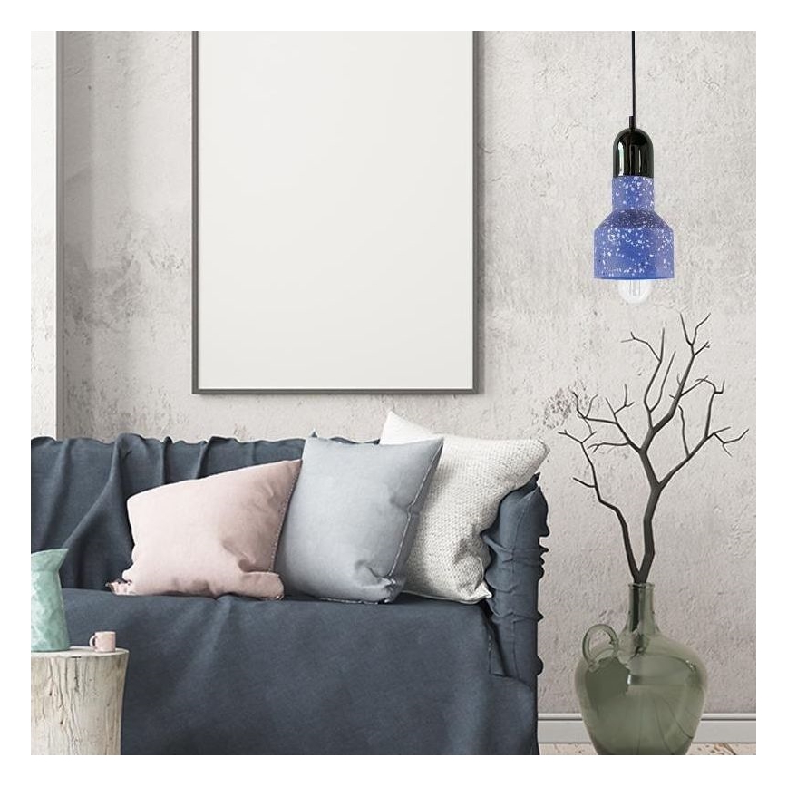 Luster na sajli TERRAZZO 1xE27/60W/230V pr. 12 cm plava