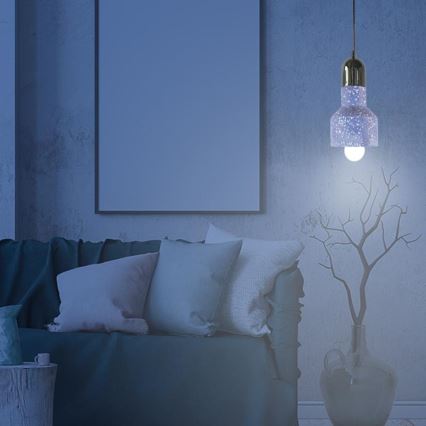 Luster na sajli TERRAZZO 1xE27/60W/230V pr. 12 cm plava