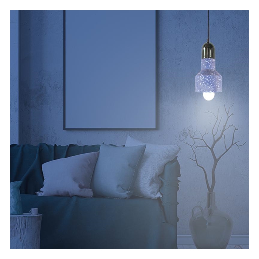 Luster na sajli TERRAZZO 1xE27/60W/230V pr. 12 cm plava