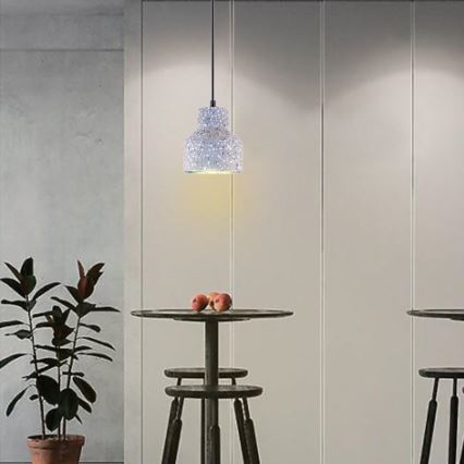 Luster na sajli TERRAZZO 1xE27/60W/230V pr. 12 cm siva