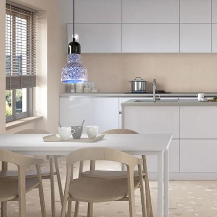 Luster na sajli TERRAZZO 1xE27/60W/230V pr. 12 cm siva