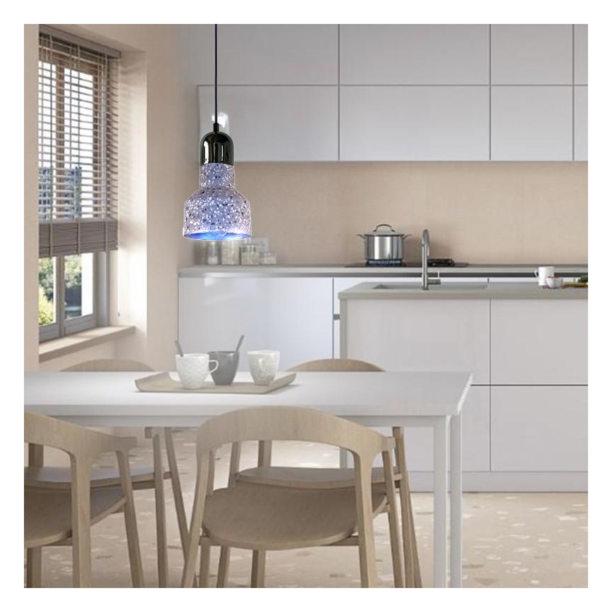 Luster na sajli TERRAZZO 1xE27/60W/230V pr. 12 cm siva