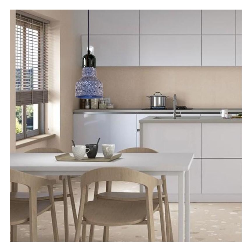 Luster na sajli TERRAZZO 1xE27/60W/230V pr. 12 cm siva