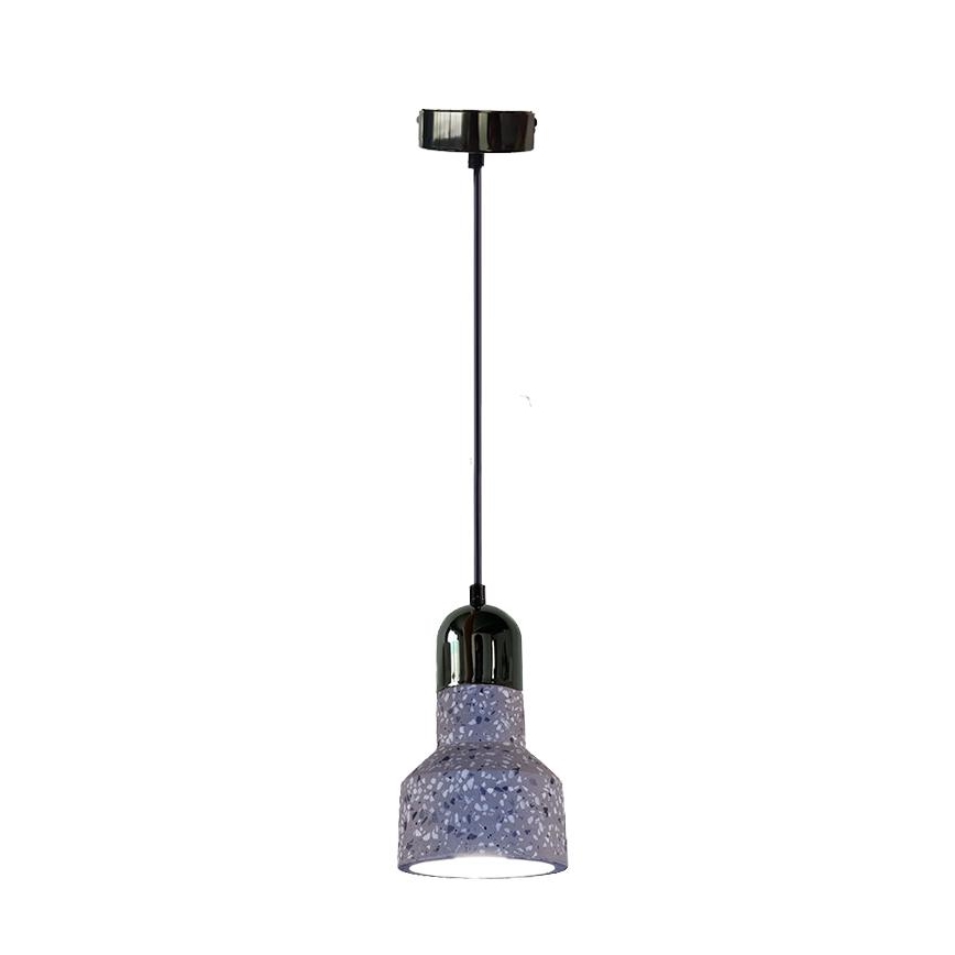 Luster na sajli TERRAZZO 1xE27/60W/230V pr. 12 cm siva