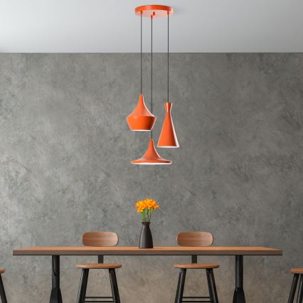 Luster na sajli TOM 3xE27/40W/230V narančasta
