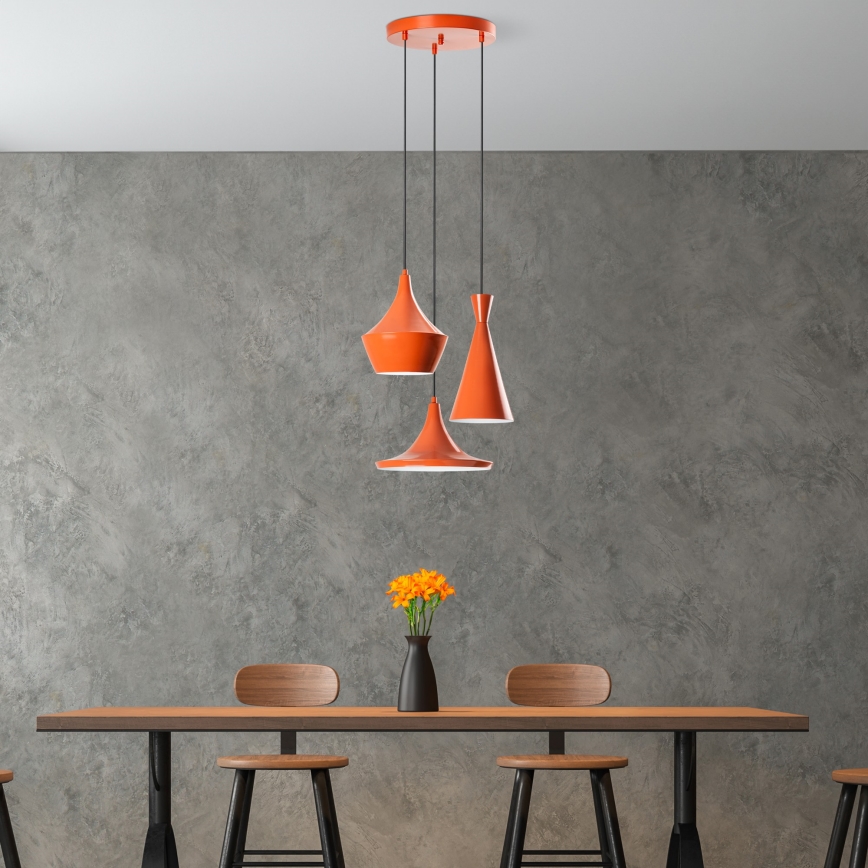 Luster na sajli TOM 3xE27/40W/230V narančasta