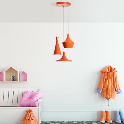 Luster na sajli TOM 3xE27/40W/230V narančasta