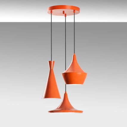 Luster na sajli TOM 3xE27/40W/230V narančasta