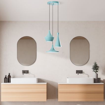 Luster na sajli TOM 3xE27/40W/230V plavi