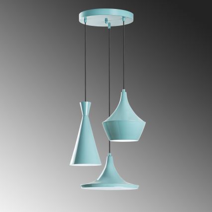 Luster na sajli TOM 3xE27/40W/230V plavi