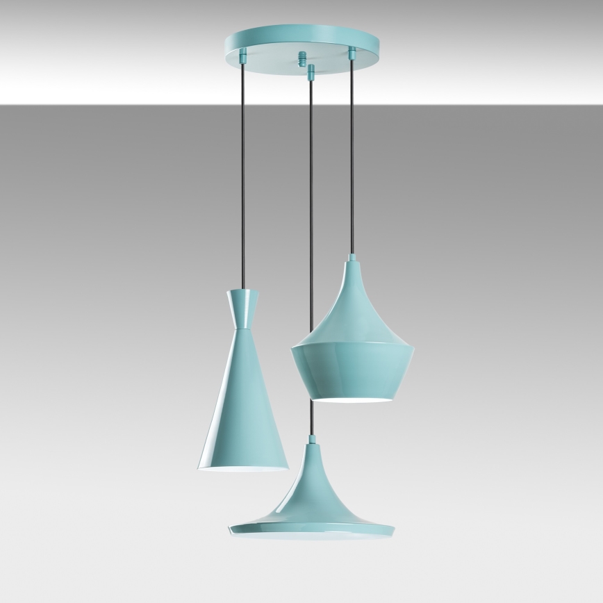 Luster na sajli TOM 3xE27/40W/230V plavi