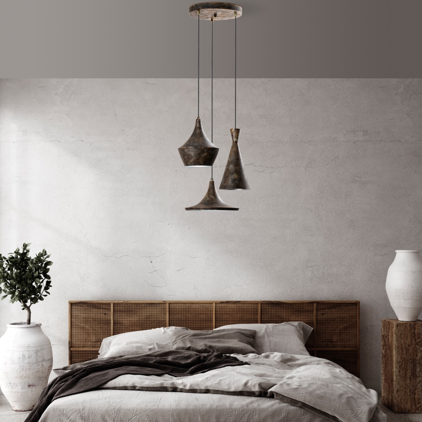 Luster na sajli TOM 3xE27/40W/230V siva