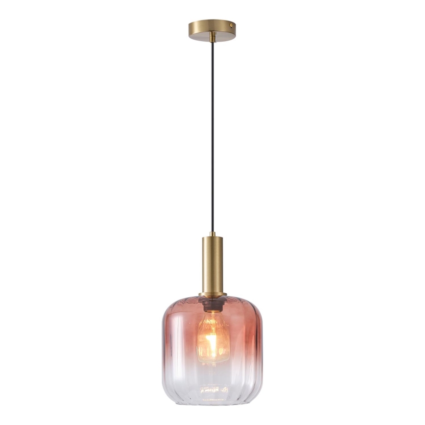 Luster na sajli TOPAZ 1xE27/15W/230V crvena/dimna pr. 20 cm
