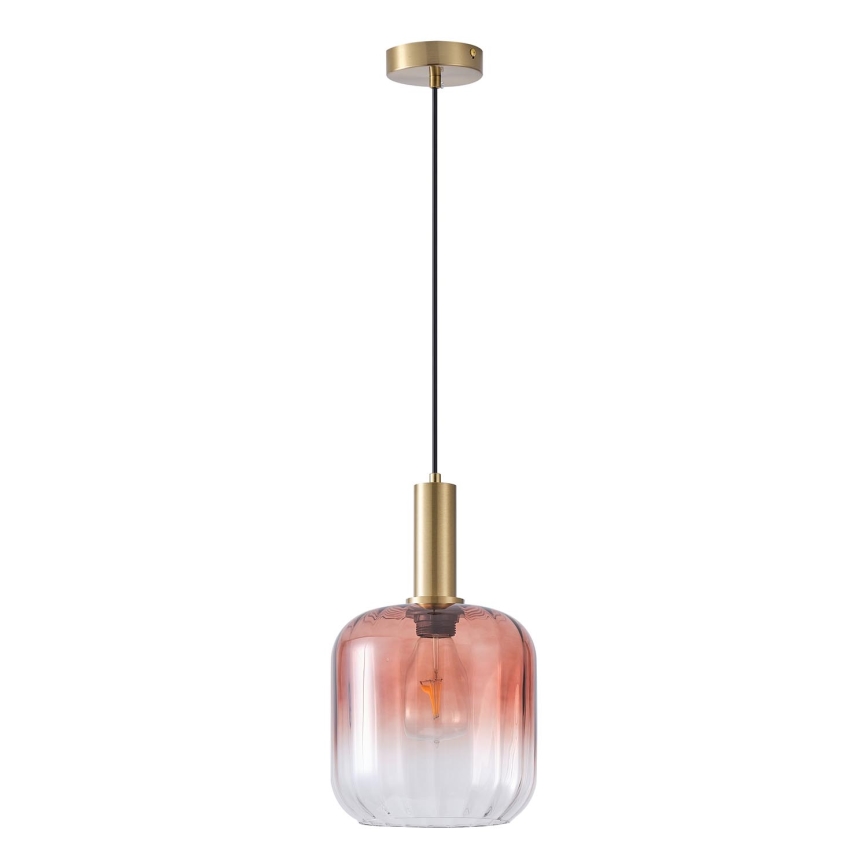 Luster na sajli TOPAZ 1xE27/15W/230V crvena/dimna pr. 20 cm