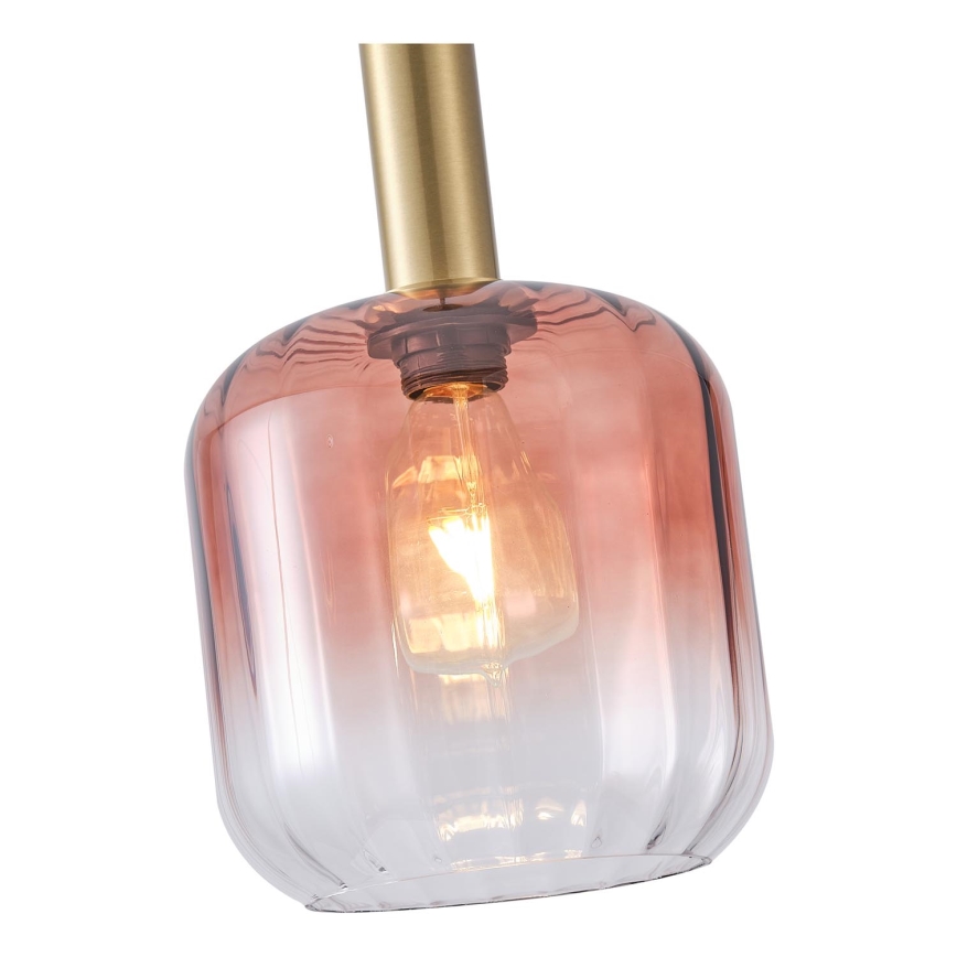Luster na sajli TOPAZ 1xE27/15W/230V crvena/dimna pr. 20 cm