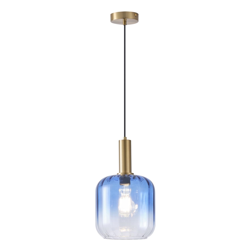 Luster na sajli TOPAZ 1xE27/15W/230V plava/dimna pr. 20 cm