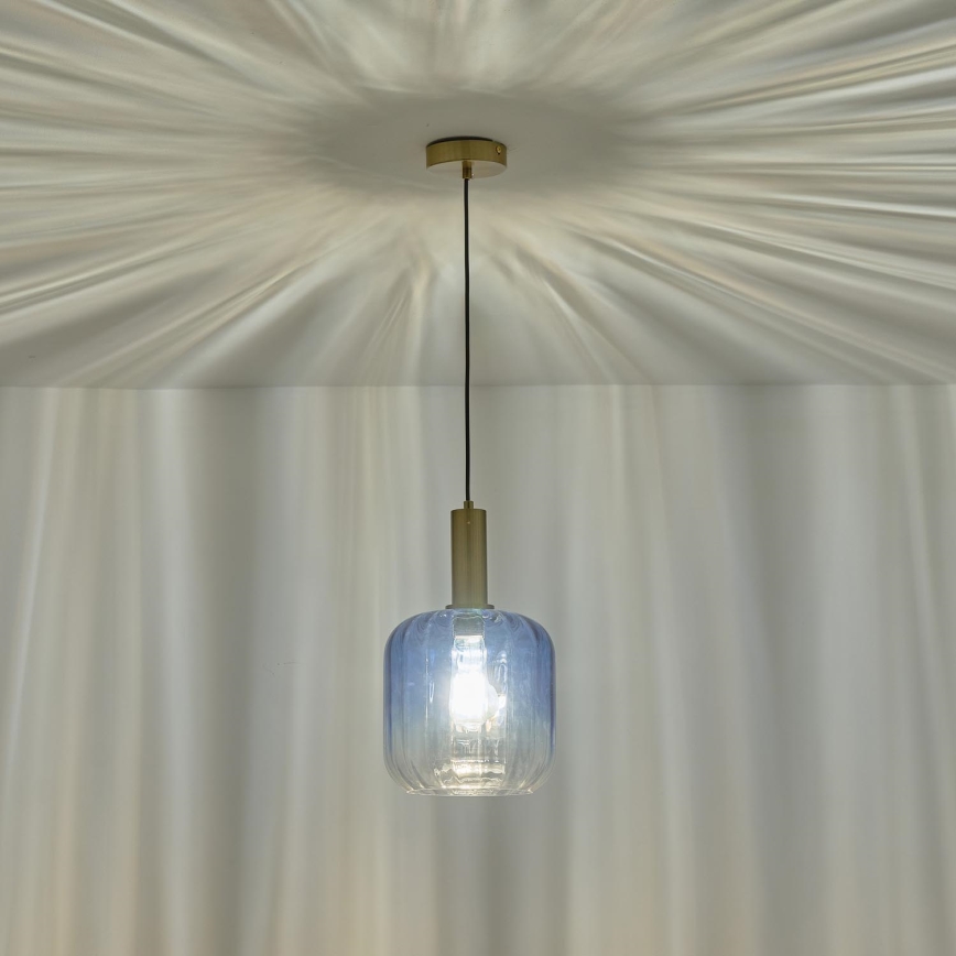 Luster na sajli TOPAZ 1xE27/15W/230V plava/dimna pr. 20 cm