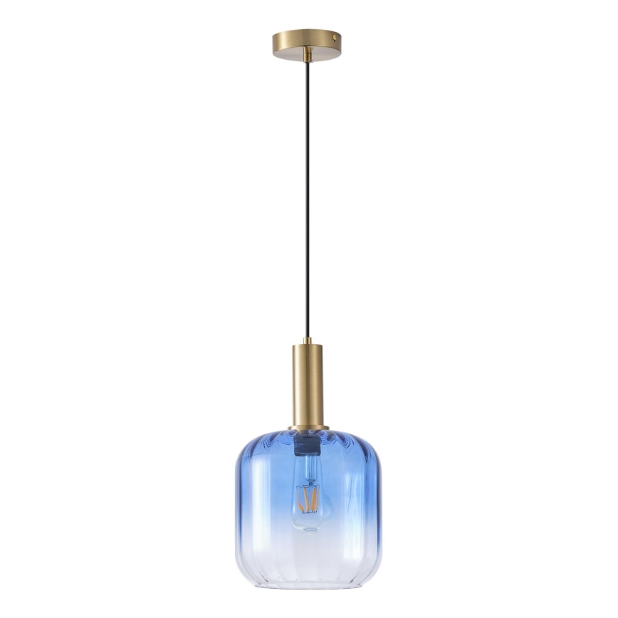 Luster na sajli TOPAZ 1xE27/15W/230V plava/dimna pr. 20 cm