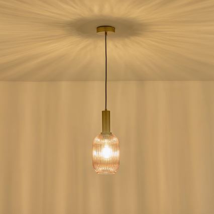 Luster na sajli TOPAZ 1xE27/15W/230V smeđa pr. 13 cm