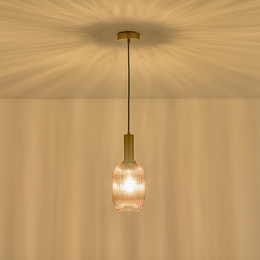 Luster na sajli TOPAZ 1xE27/15W/230V smeđa pr. 13 cm