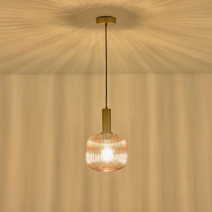 Luster na sajli TOPAZ 1xE27/15W/230V smeđa pr. 20 cm