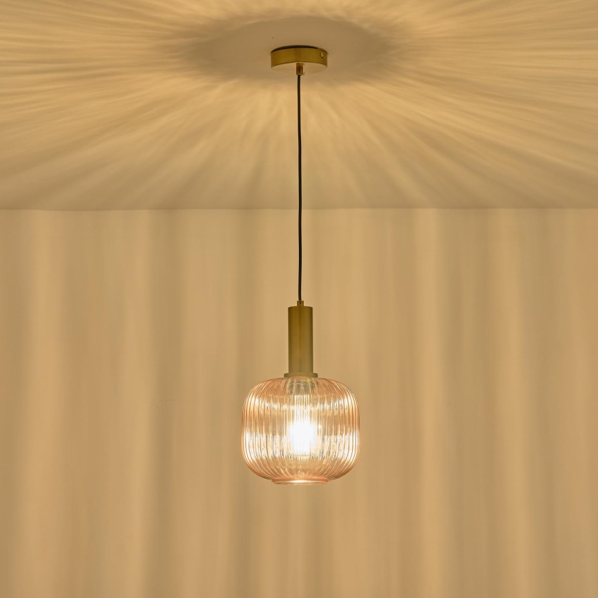 Luster na sajli TOPAZ 1xE27/15W/230V smeđa pr. 20 cm
