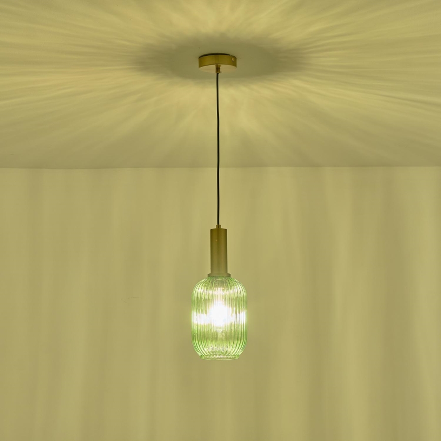 Luster na sajli TOPAZ 1xE27/15W/230V zelena pr. 13 cm