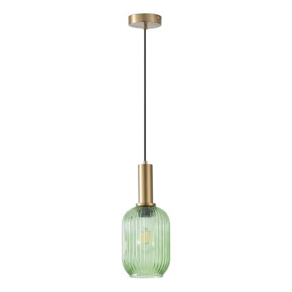 Luster na sajli TOPAZ 1xE27/15W/230V zelena pr. 13 cm