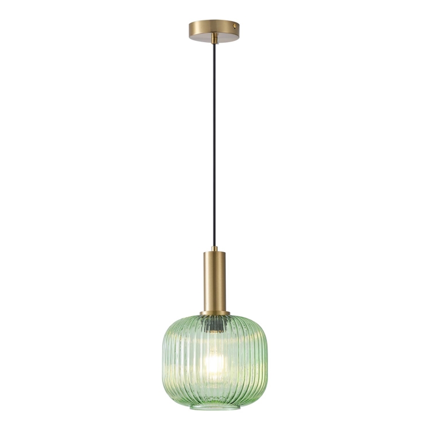 Luster na sajli TOPAZ 1xE27/15W/230V zelena pr. 20 cm