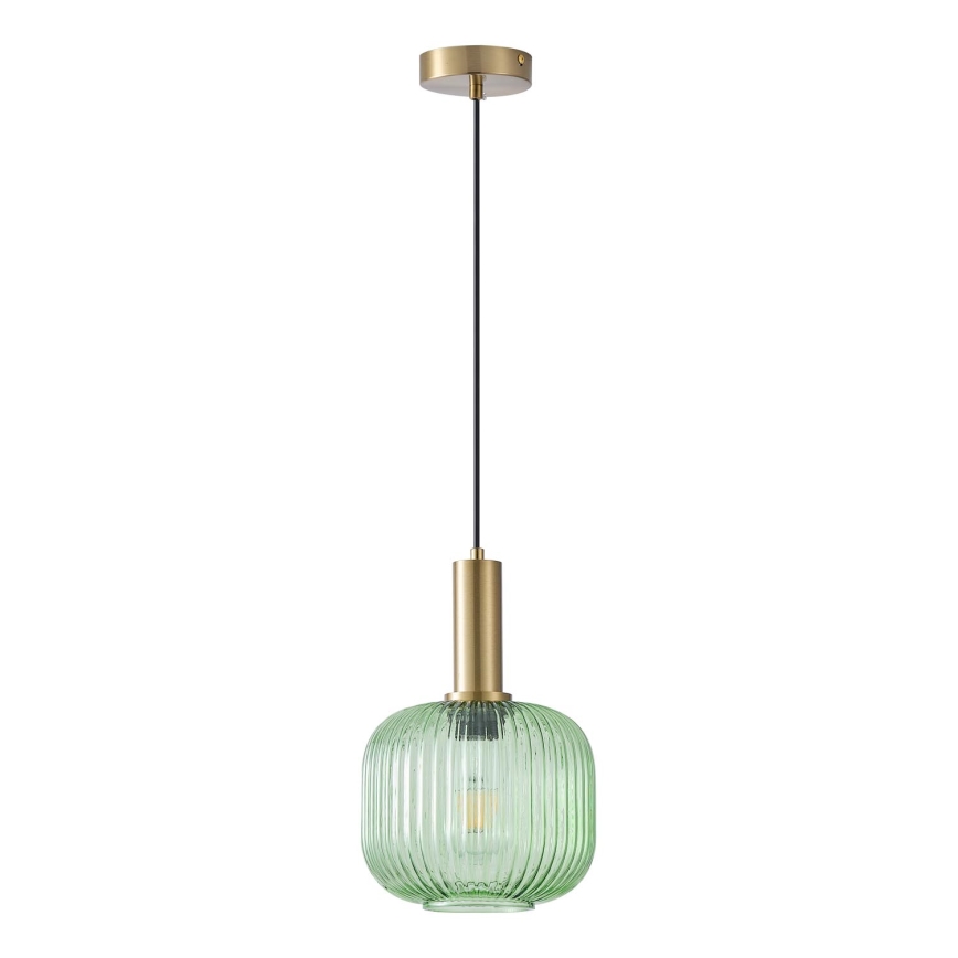 Luster na sajli TOPAZ 1xE27/15W/230V zelena pr. 20 cm