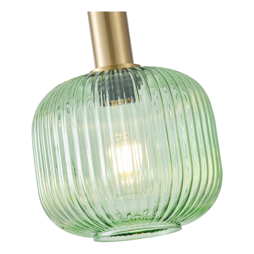 Luster na sajli TOPAZ 1xE27/15W/230V zelena pr. 20 cm