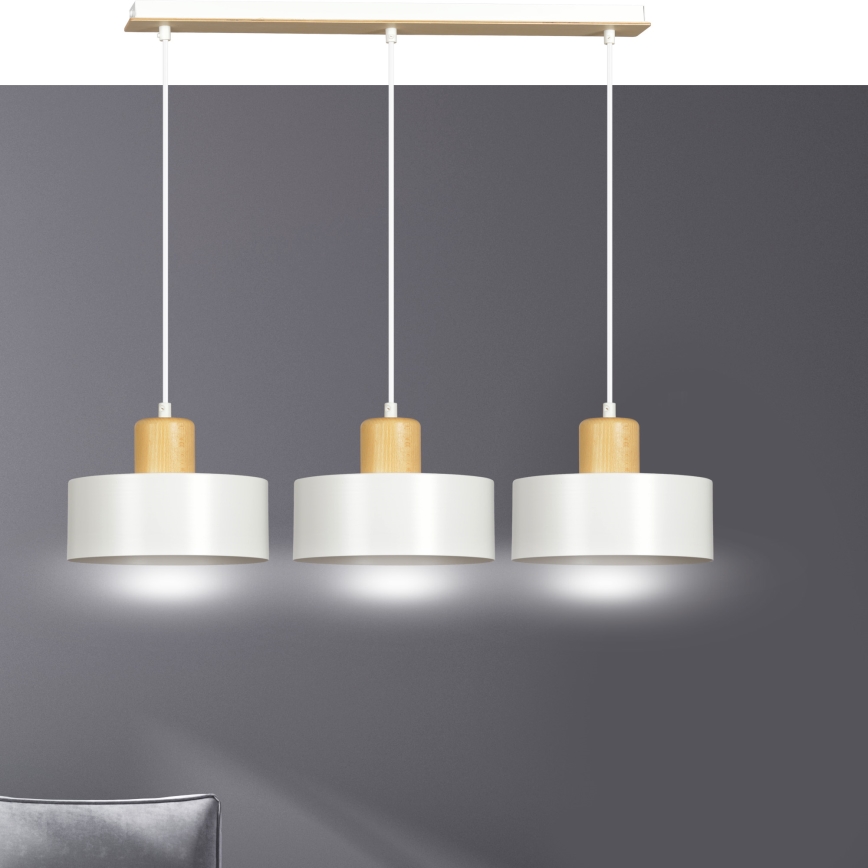 Luster na sajli TORIN 3xE27/15W/230V bijela