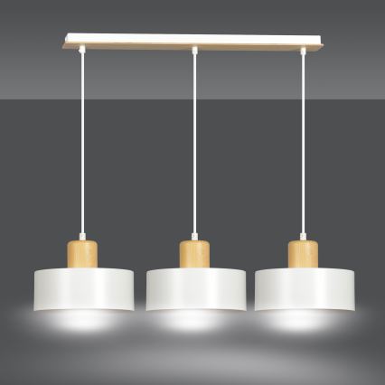 Luster na sajli TORIN 3xE27/15W/230V bijela