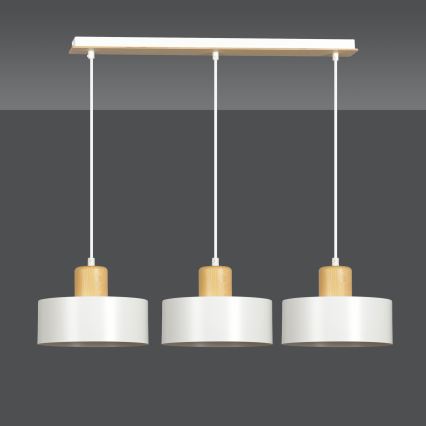 Luster na sajli TORIN 3xE27/15W/230V bijela