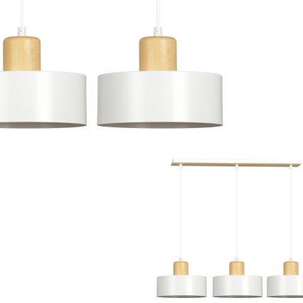 Luster na sajli TORIN 3xE27/15W/230V bijela