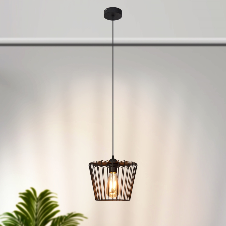 Luster na sajli TORRI 1xE27/15W/230V pr. 23 cm crna