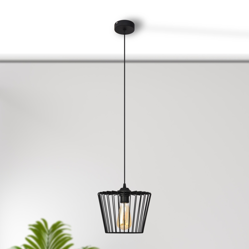Luster na sajli TORRI 1xE27/15W/230V pr. 23 cm crna
