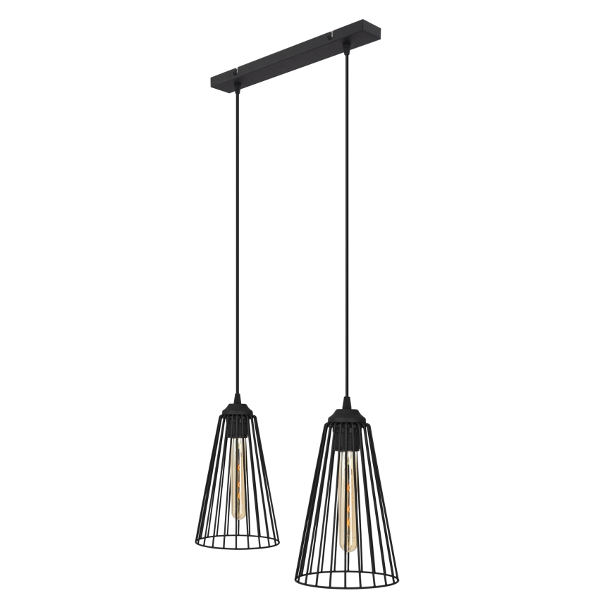 Luster na sajli TORRI 2xE27/15W/230V crna